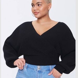 Plus Size Surplice Sweater